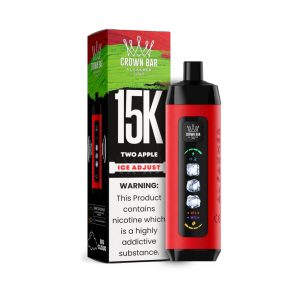 Al Fakher Crown Bar Ice Adjust 15K Puff Disposable - Two Apple