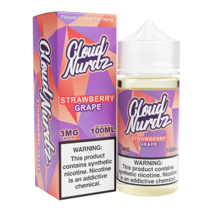 Cloud Nurdz Grape Strawberry Synthetic Nicotine 100ml E-Juice