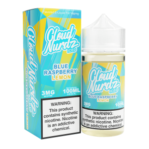Cloud Nurdz Iced Blue Raspberry Lemon Synthetic Nicotine 100ml E-Juice