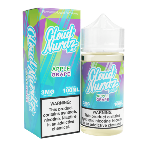 Cloud Nurdz Iced Grape Apple Synthetic Nicotine 100ml E-Juice