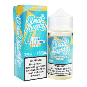 Cloud Nurdz Iced Peach Blue Razz Synthetic Nicotine 100ml E-Juice