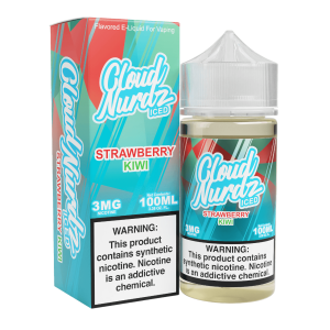 Cloud Nurdz Iced Strawberry Kiwi Synthetic Nicotine 100ml E-Juice
