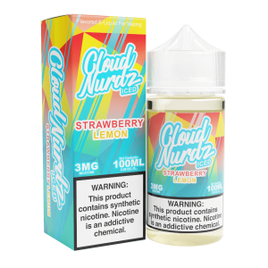 Cloud Nurdz Iced Strawberry Lemon Synthetic Nicotine 100ml E-Juice