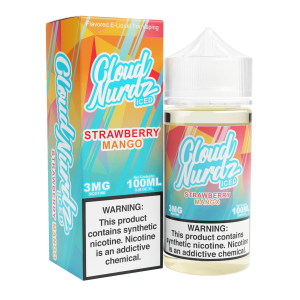 Cloud Nurdz Iced Strawberry Mango Synthetic Nicotine 100ml E-Juice