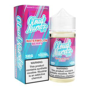 Cloud Nurdz Iced Watermelon Berry Synthetic Nicotine 100ml E-Juice