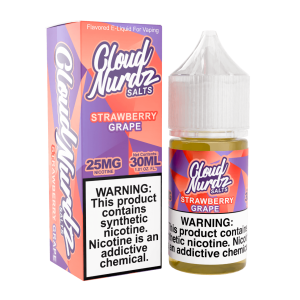 Cloud Nurdz Salts Grape Strawberry Synthetic Nicotine 30ml E-Juice