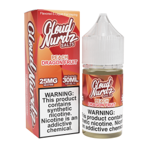 Cloud Nurdz Salts Peach Dragonfruit Synthetic Nicotine 30ml E-Juice