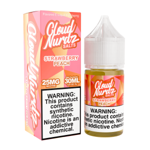Cloud Nurdz Salts Strawberry Peach Synthetic Nicotine 30ml E-Juice