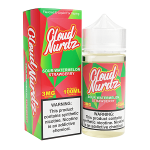 Cloud Nurdz Sour Watermelon Strawberry Synthetic Nicotine 100ml E-Juice