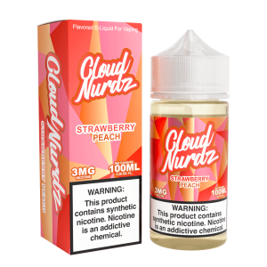 Cloud Nurdz Strawberry Peach Synthetic Nicotine 100ml E-Juice