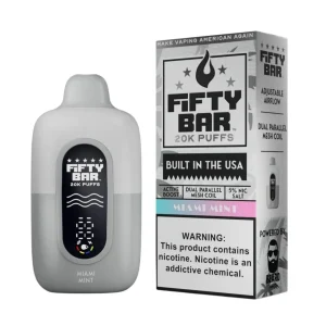 Fifty Bar V2 20000 Puff Disposable - Miami Mint - White Series