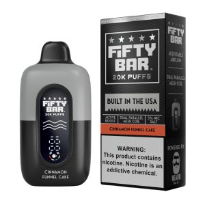 Fifty Bar V2 20000 Puff Disposable - Cinnamon Funnel Cake - Black Series