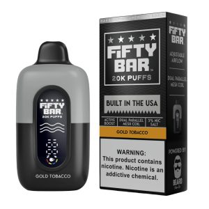 Fifty Bar V2 20000 Puff Disposable - Gold Tobacco - Black Series