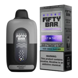 Fifty Bar V2 20000 Puff Disposable - Midnight Series - Iced Green Rancher