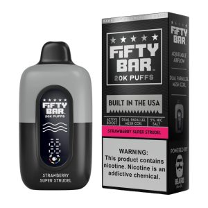Fifty Bar V2 20000 Puff Disposable - Strawberry Super Strudel - Black Series