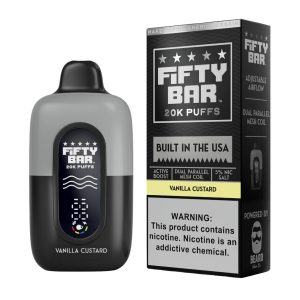 Fifty Bar V2 20000 Puff Disposable - Vanilla Custard - Black Series