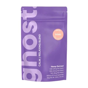 Ghost Wellness Blend Calm/Relaxing Gummies 500MG - 10CT - Peach