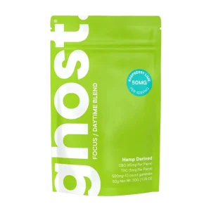 Ghost Wellness Blend Focus/Daytime Gummies 500MG - 10CT - Raspberry Lime