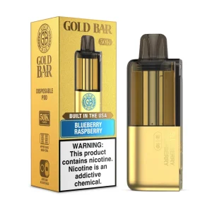 Gold Bar Max 50000 Puffs Pre-Filled Replacement Pod Cartridge - 1PK - Blueberry Raspberry