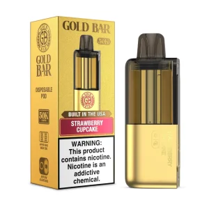 Gold Bar Max 50000 Puffs Pre-Filled Replacement Pod Cartridge - 1PK - Strawberry Cupcake