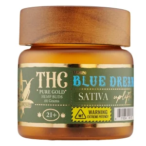 Hemp Wellness Pure Gold THC Hemp Buds 8G - Blue Dream/Sativa