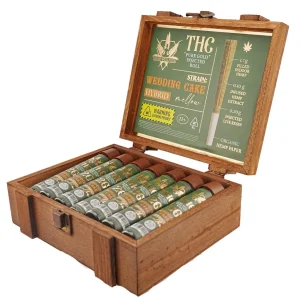 Hemp Wellness Pure Gold THC Injected Prerolls 2G -15CT - Wedding Cake/Hybrid