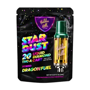 Hidden Hills Star Dust Liquid Diamond THC-A Cartridge 2G - Dragon Fuel/Hybrid
