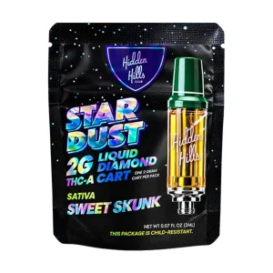 Hidden Hills Star Dust Liquid Diamond THC-A Cartridge 2G - Sweet Skunk/Sativa