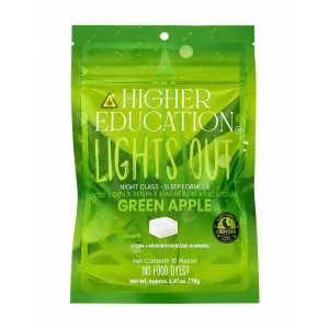 Higher Education Lights Out CBD/CBN/Melatonin/Mushroom Blend Gummies - Green Apple