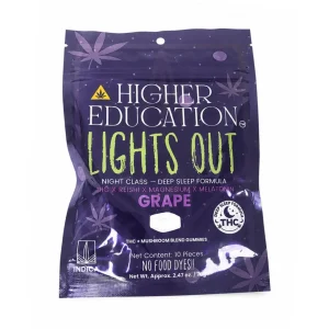 Higher Education Lights Out THC/Melatonin/Mushroom Blend Gummies - Grape/Indica