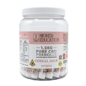 Higher Education Pure CBD Prerolls 1.25G Jar-30CT - Cereal Milk/Hybrid