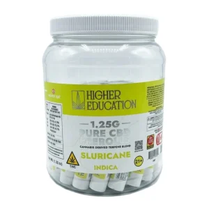 Higher Education Pure CBD Prerolls 1.25G Jar-30CT - Sluricane/Indica