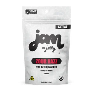 Jelly Jam D9/THCP Gummies 300MG - Zour Razz/Sativa