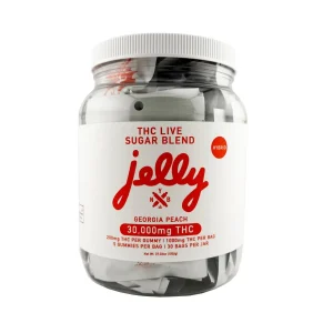 Jelly THC Sugar Blend Gummies Jar 30,000MG - Georgia Peach/Hybrid