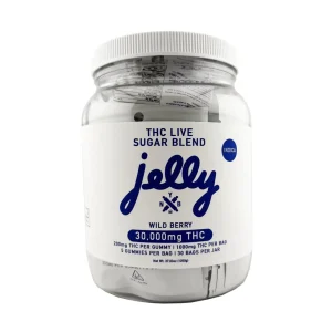 Jelly THC Sugar Blend Gummies Jar 30,000MG - Wild Berry/Indica