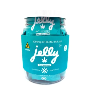 Jelly XP D9 Live Resin Blend Gummies Jar 3000MG - Blue Razz/Indica