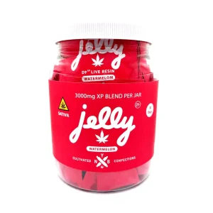 Jelly XP D9 Live Resin Blend Gummies Jar 3000MG - Watermelon/Sativa