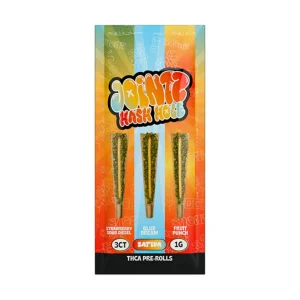 Jointz THC Hash Hole PreRolls 1G 1PK-3CT - Strawberry Sour Diesel-Blue Dream-Fruit Punch/Sativa
