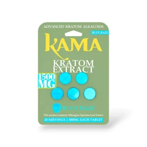 KAMA Kratom Extract Tablets 1500MG - 5CT - Blue Razz
