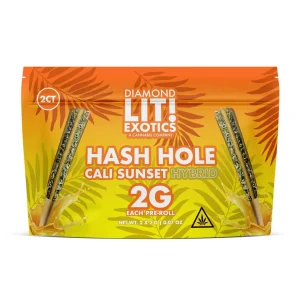 LIT Exotics Diamond Hashole Prerolls 2G 1PK-2CT - Cali Sunset/Hybrid