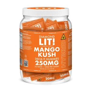 LIT THC D9 Gummies Jar 2PK-25CT - Mango Kush/Hybrid
