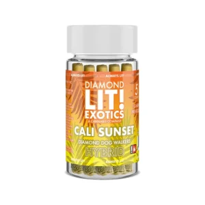 LIT THC Diamond Exotic Prerolls Joint Jar 1G-5CT - Cali Sunset/Hybrid