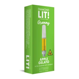 LIT THC Diamond Grammy Vape Cartridge 1G - Apple Gelato/Hybrid
