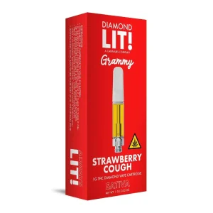 LIT THC Diamond Grammy Vape Cartridge 1G - Strawberry Cough/Sativa