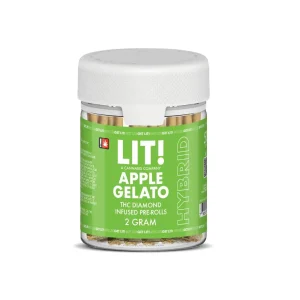 LIT THC Diamond Infused Prerolls Joint Jar 50CT - Apple Gelato/Hybrid