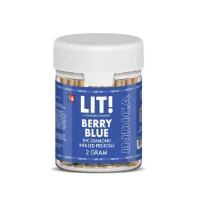 LIT THC Diamond Infused Prerolls Joint Jar 50CT - Berry Blue/Indica