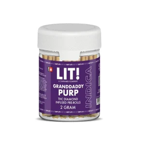 LIT THC Diamond Infused Prerolls Joint Jar 50CT - Granddaddy Purple/Indica