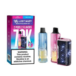 Lost Mary Nera Fullview Kit 70K Puff Disposable - Pink & Blue - Pink Lemonade