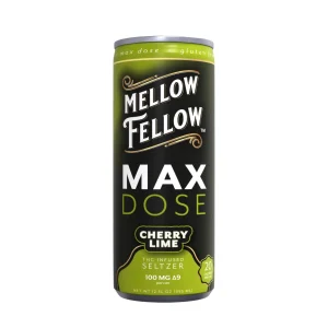 Mellow Fellow Max Dose D9/ THC Seltzer 100MG - Cherry Lime