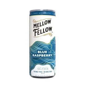 Mellow Fellow Seltzer D9+CBD Beverages 20MG- 12CT Variety Pack - Blue Raspberry